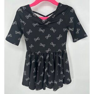 Dotdotsmile Girls Dress Size 12/24 Months Black with White Bows New With Tags